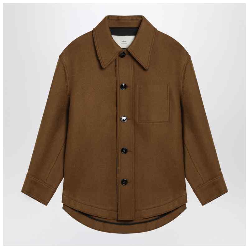 Ami Paris Hazelnut wool shirt with pockets Ami Paris Hazelnut wool shirt with pockets, theFeinheit