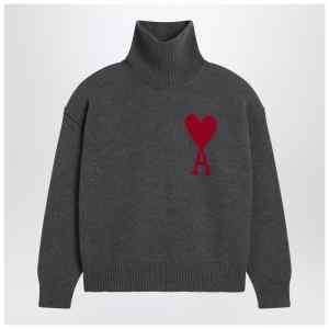 Ami Paris Grey turtleneck sweater Ami De Coeur