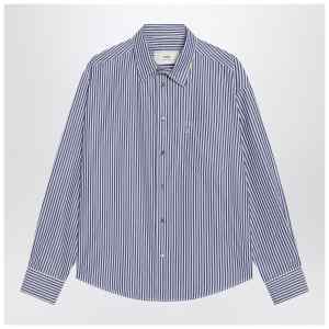 Ami Paris Ami De Coeur striped shirt in white and blue