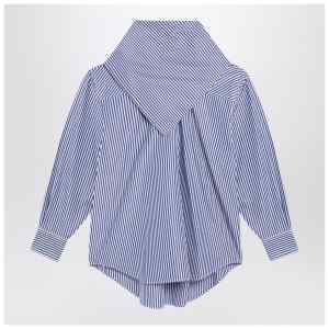 Ami Paris Blue striped poplin shirt with scarf