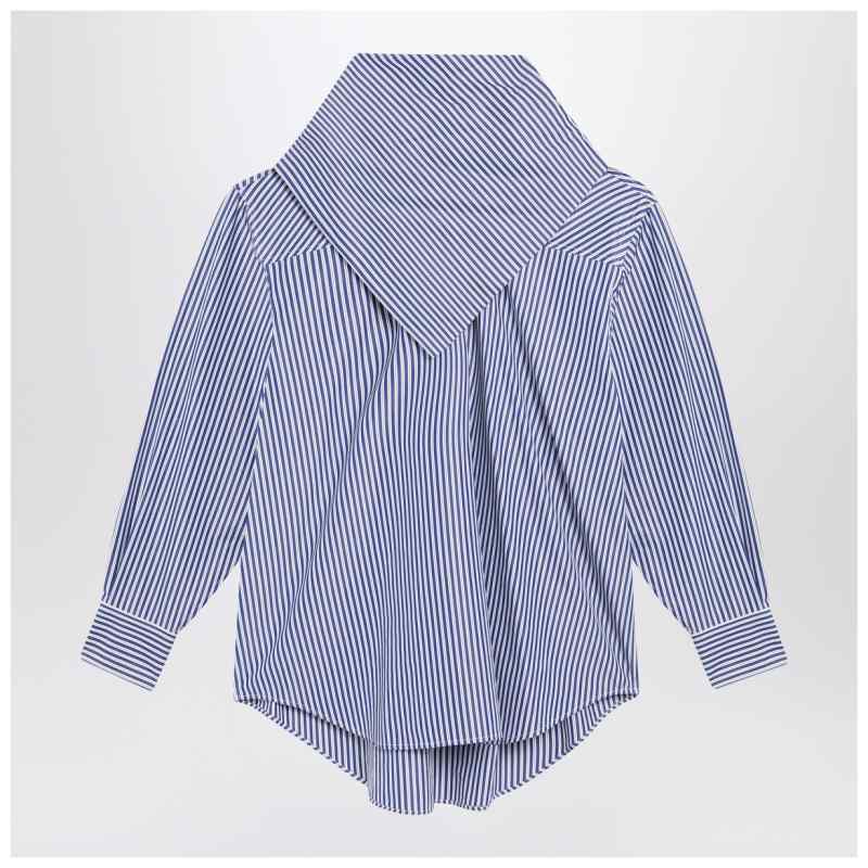 Ami Paris Blue striped poplin shirt with scarf, theFeinheit
