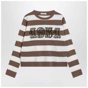 Max Mara Striped wool sweater with embroidery