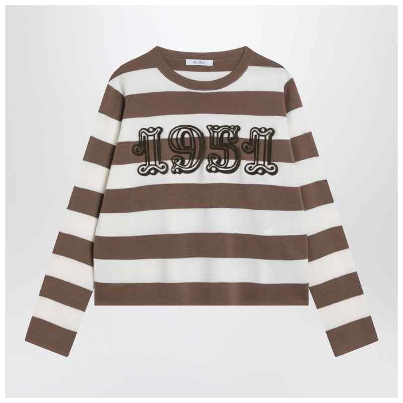 Max Mara Striped wool sweater with embroidery, theFeinheit