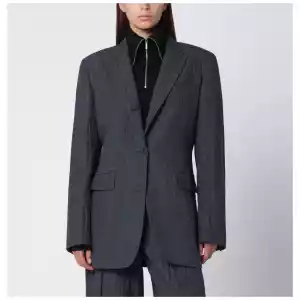 Our Legacy Grey wool-blend single-breasted jacket