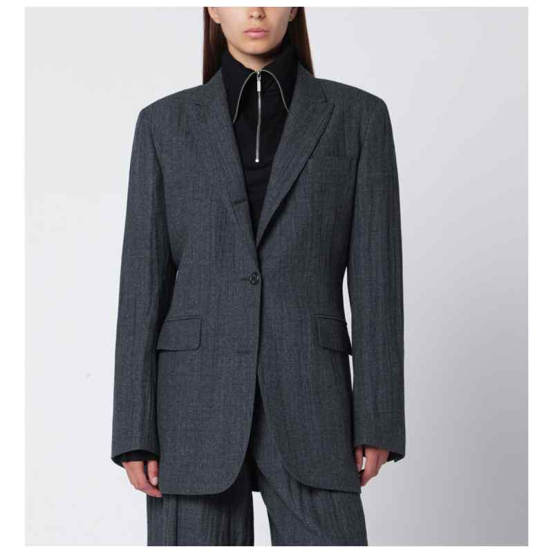 Our Legacy Grey wool-blend single-breasted jacket Our Legacy Grey wool-blend single-breasted jacket, theFeinheit