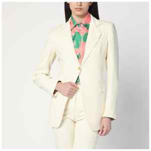 ETRO White jacquard jacket with crossover detail