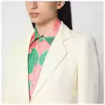 ETRO White jacquard jacket with crossover detail