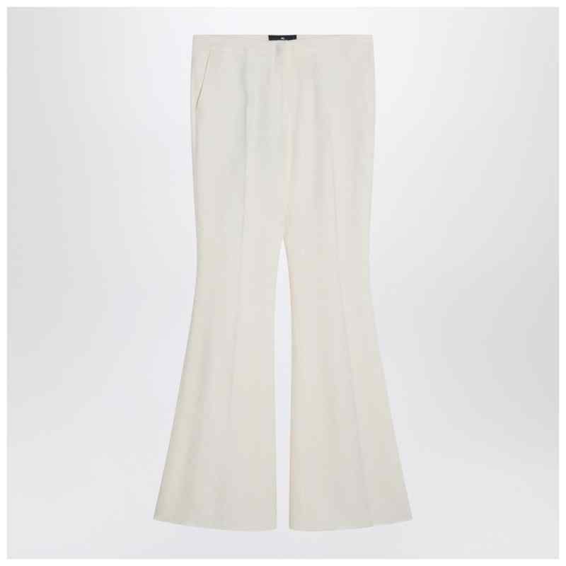 ETRO Flared trousers in ivory viscose ETRO Flared trousers in ivory viscose, theFeinheit