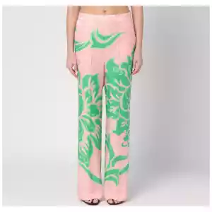 ETRO Wide printed trousers in silk blend