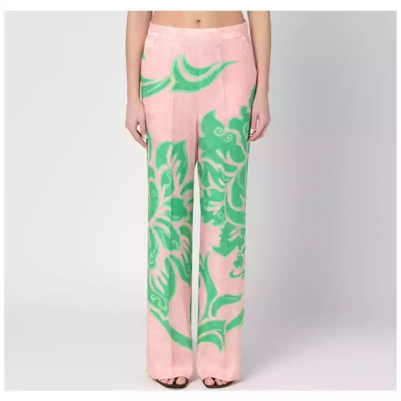 ETRO Wide printed trousers in silk blend