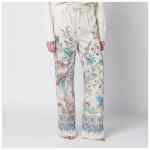 ETRO White wide-leg trousers with floral print
