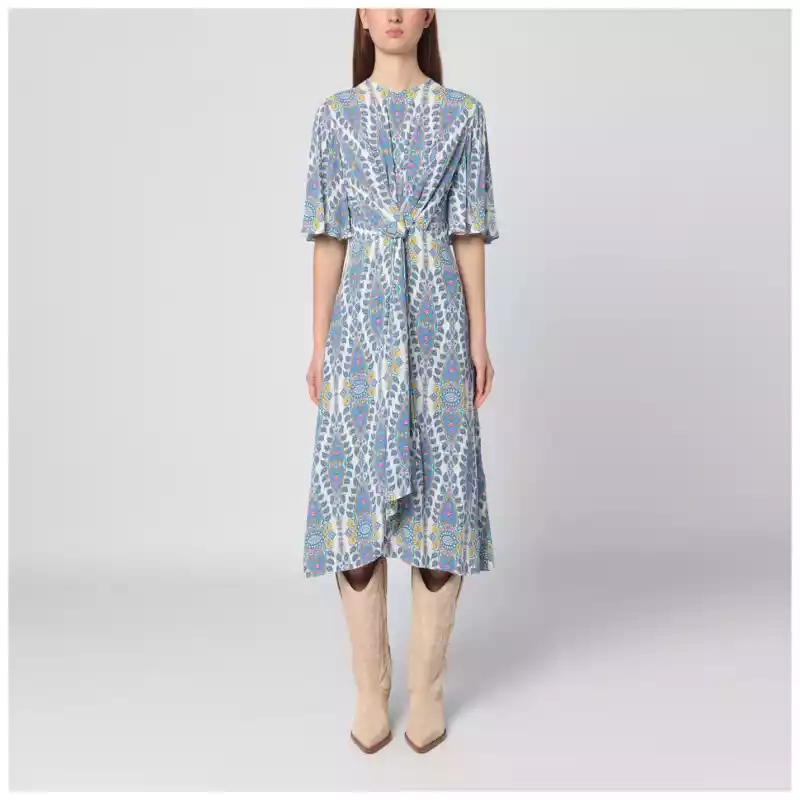 ETRO Flared midi dress with multi-coloured print