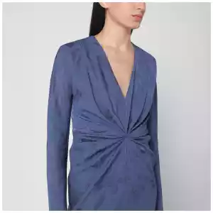 ETRO Jacquard-effect dress in cornflower blue