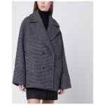 Calvin Klein Grey double-breasted houndstooth coat