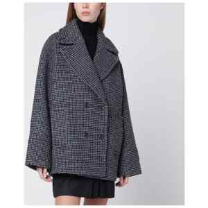 Calvin Klein Grey double-breasted houndstooth coat