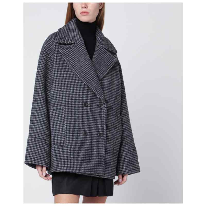 Calvin Klein Grey double-breasted houndstooth coat Calvin Klein Grey double-breasted houndstooth coat, theFeinheit
