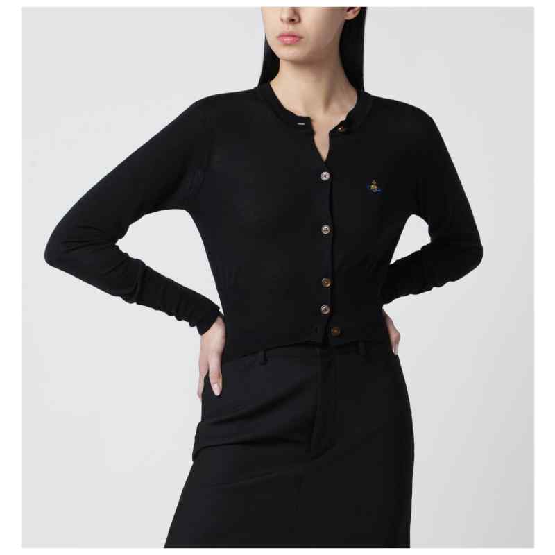 Vivienne Westwood Black cropped wool and silk cardigan, theFeinheit