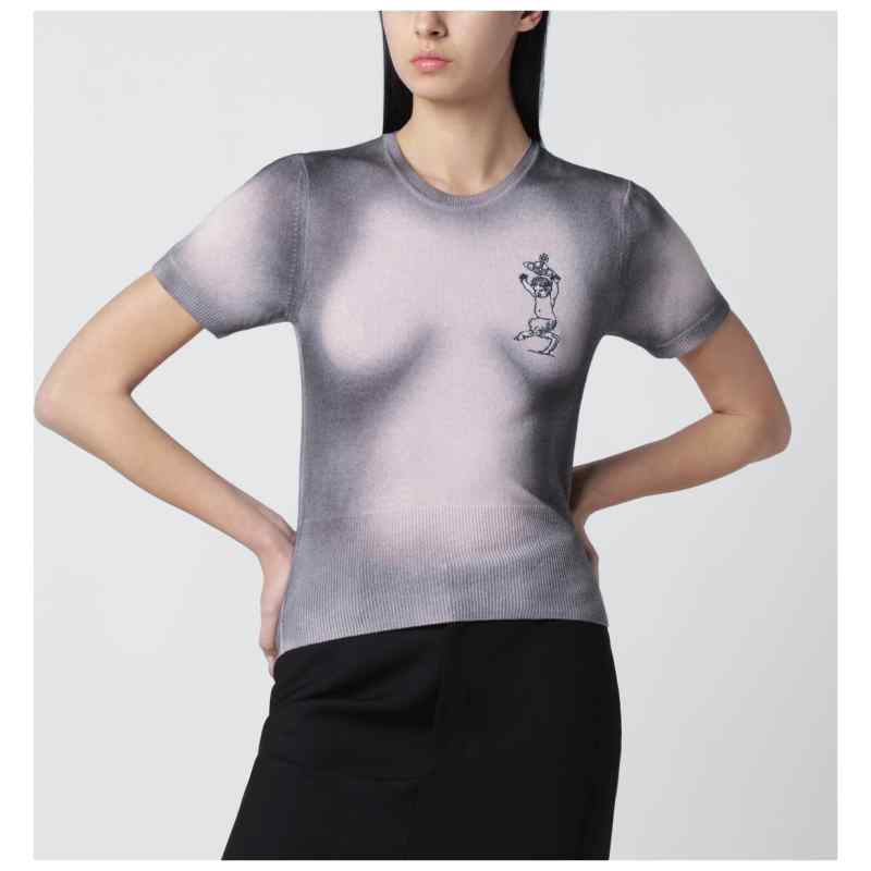 Vivienne Westwood Pink/black d&eacute;grad&eacute;-effect knit top, theFeinheit