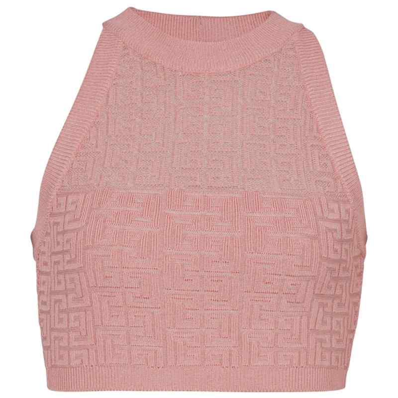 190010248-fw24-balmainpre-df1ab026kg96oiw Balmain PB Labyrinth knit top