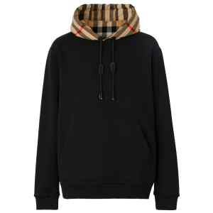 Burberry Check Cotton Blend Zip-Up Hoodie