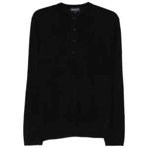 Emporio Armani Henley ribbed sweater