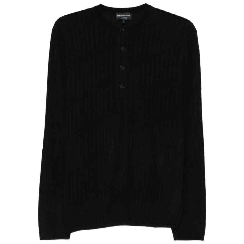 Emporio Armani Henley ribbed sweater, theFeinheit