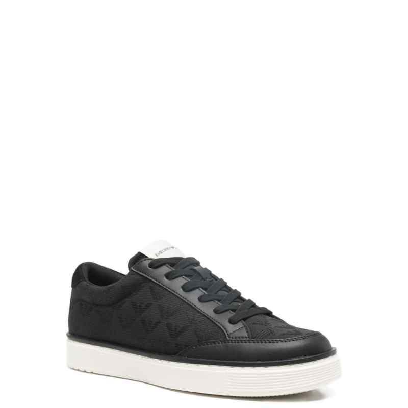 Emporio Armani Jacquard sneakers with an all-over eagle