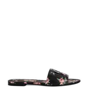 Dolce & Gabbana-DG black floral print slide sandals