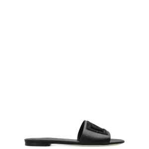 Dolce & Gabbana-DG-logo leather slides