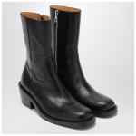 Dries Van Noten Black leather ankle boots