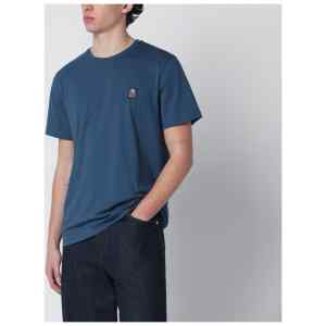 Parajumpers Blue regular-fit T-shirt with logo patch