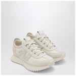 Moncler Pacey2 sneaker in beige canvas and leather