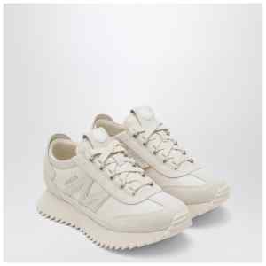Moncler Pacey2 sneaker in beige canvas and leather