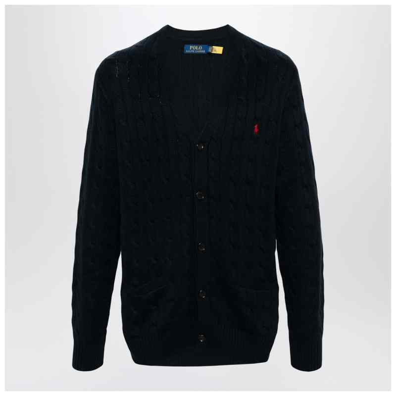 Polo Ralph Lauren Navy blue cable-knit cotton cardigan, theFeinheit