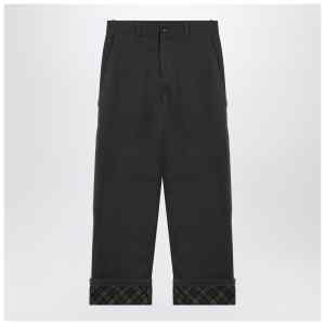 Burberry Black trousers with Check pattern lapels