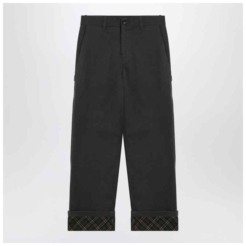 Burberry Black trousers with Check pattern lapels, theFeinheit