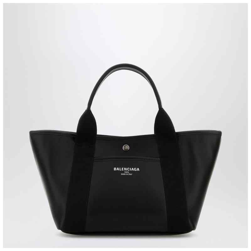 Balenciaga Biarritz shopping bag in black leather, theFeinheit
