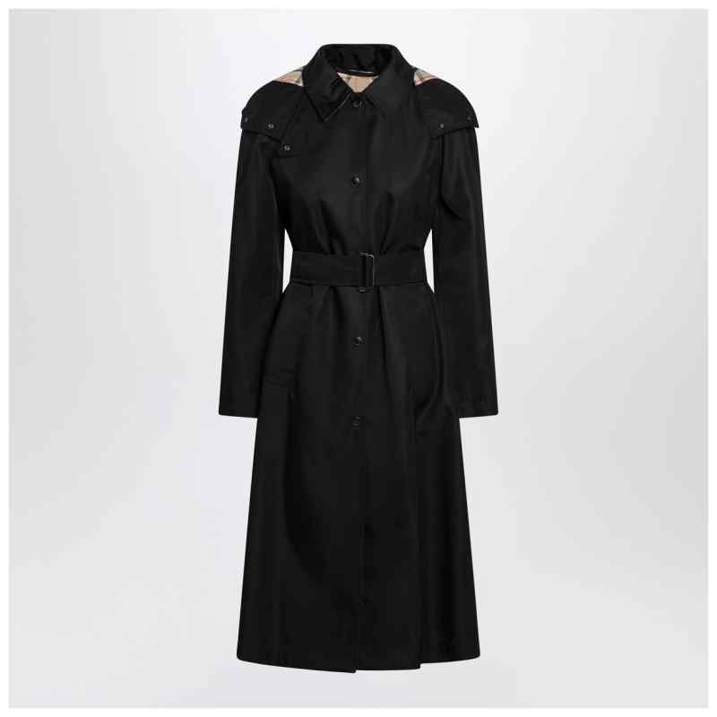 Burberry Long black nylon car coat, theFeinheit