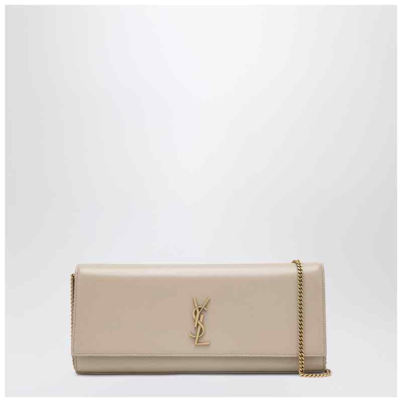 Saint Laurent Kate clutch in beige grain de poudre leather, theFeinheit