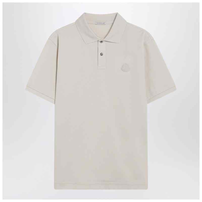 Moncler Milk-white cotton piqu&eacute; polo shirt with logo, theFeinheit