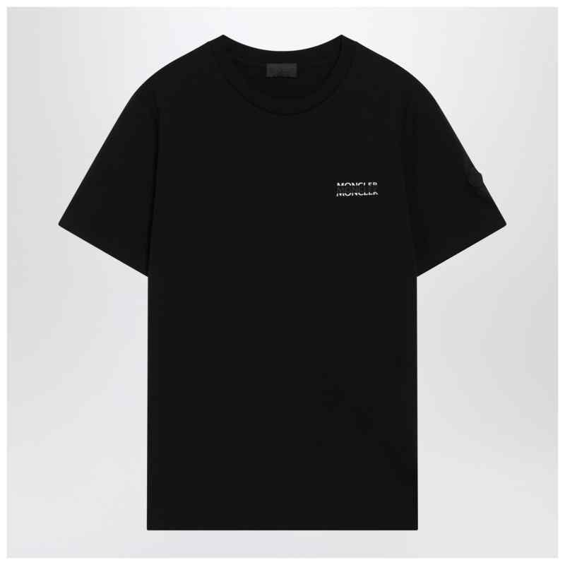 Moncler Black crew-neck T-shirt with logo, theFeinheit