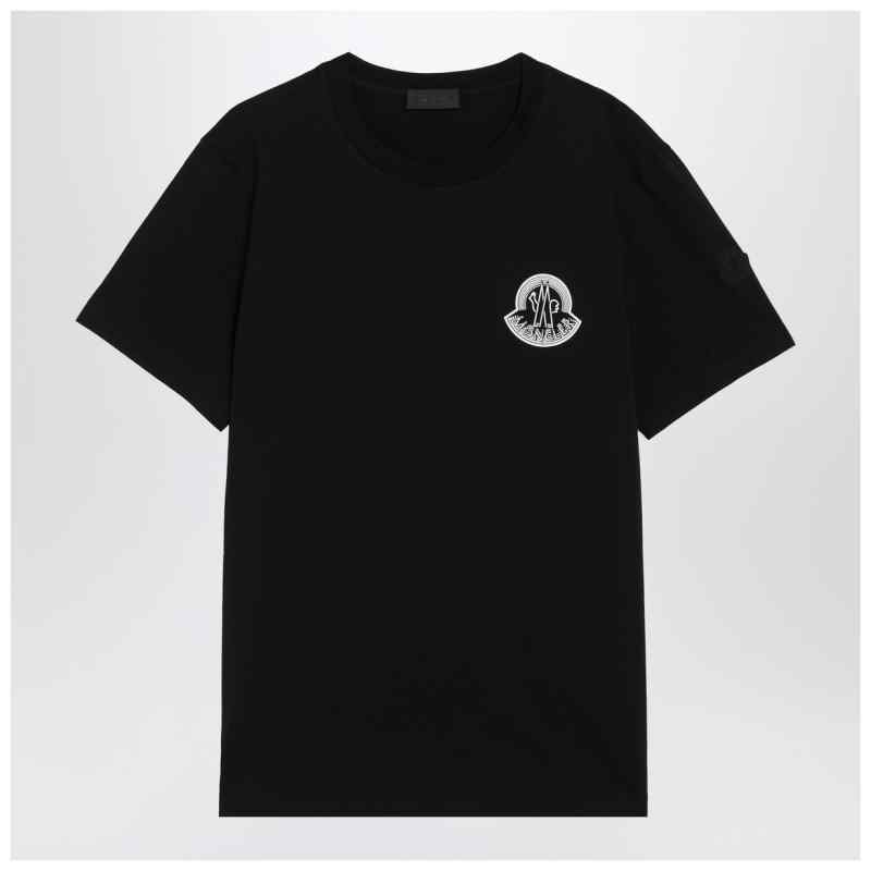 Moncler Black T-shirt with logo print, theFeinheit