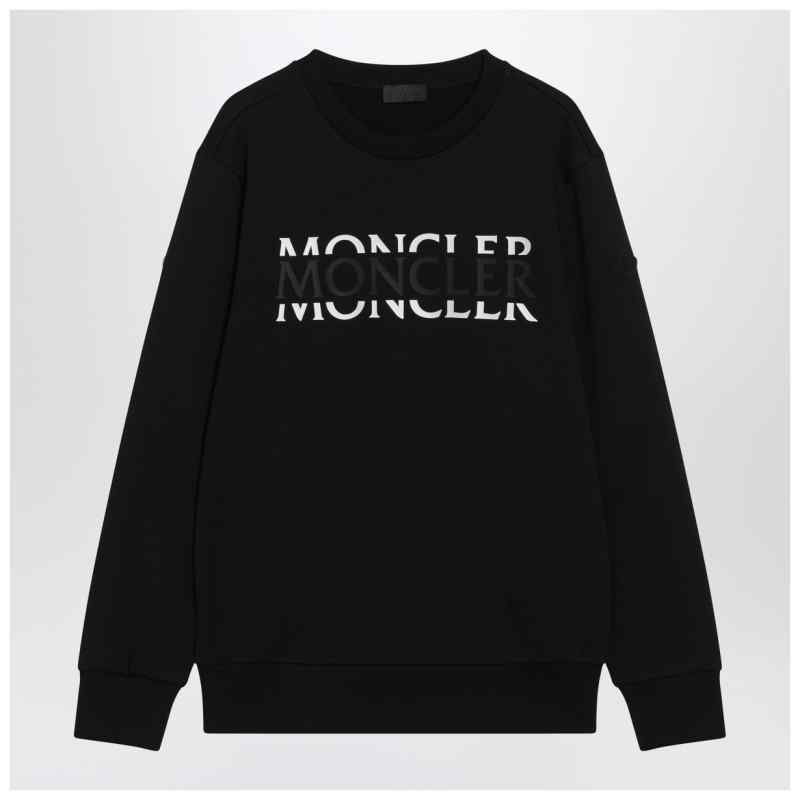 Moncler Black crew-neck sweatshirt with logo Moncler Black crew-neck sweatshirt with logo, theFeinheit