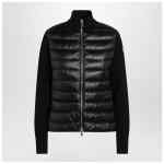 Moncler Black padded wool zip cardigan