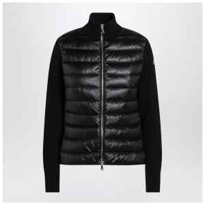 Moncler Black padded wool zip cardigan