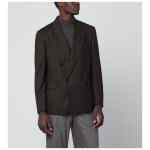 Lardini Brown double-breasted wool jacket