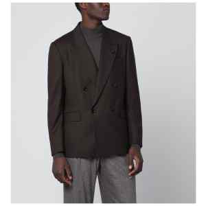 Lardini Brown double-breasted wool jacket