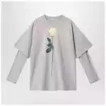 Acne Studios Light grey layered structure T-shirt