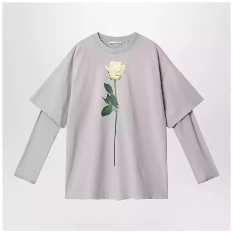 Acne Studios Light grey layered structure T-shirt