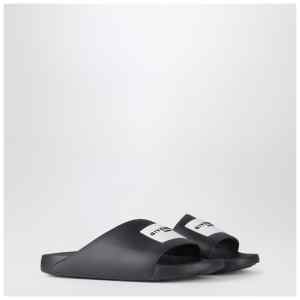 Givenchy Black rubber Label Slide flat mules